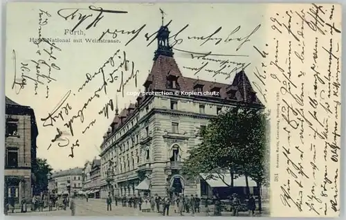 Fuerth Bayern Fuerth Bayern Hotel National Weinstrasse x 1899 / Fuerth /Fuerth LKR