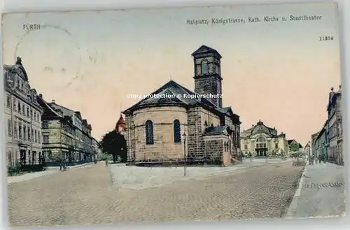 Fuerth Bayern Hallplatz Koenigstrasse x 1908