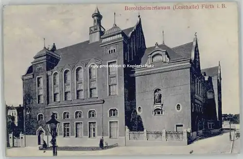 Fuerth Bayern Berolzheimerianum  x 1909