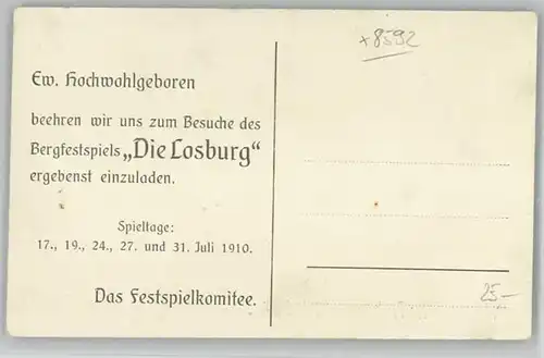 Wunsiedel Bergfestspiel Die Losburg * 1910