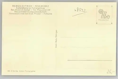 Wunsiedel Berggasthof Waldlust * 1921-1965