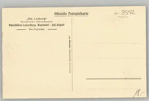 Wunsiedel Bergfestspiel Die Losburg * 1890-1920