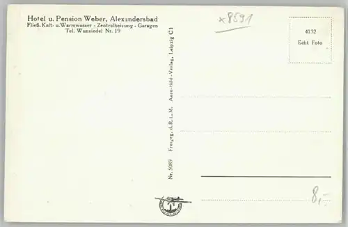 Wunsiedel Fliegeraufnahme Alexandersbad * 1921-1965