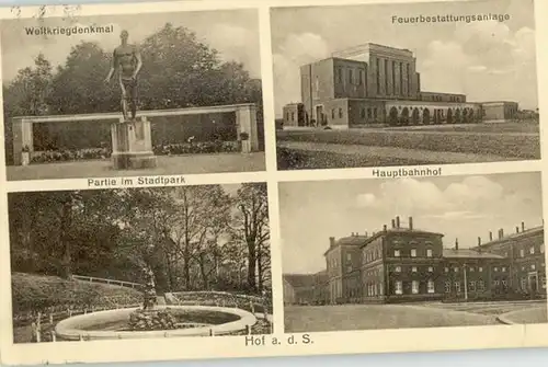 Hof Saale Hof Weltkriegdenkmal Hauptbahnhof Feuerbestattungsanlage x / Hof /Hof LKR