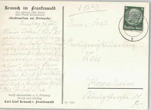 Kronach Oberfranken KuenstlerC. Freytag Steinwehr x