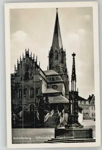 Aschaffenburg Pilgerbrunnen Stifts Kirche  *
