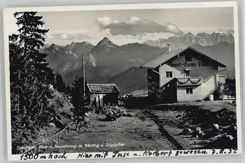 Nesselwang Saeuling Zugspitze Sportheim Boeck x 1937