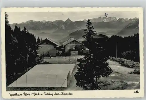 Nesselwang [Stempelabschlag] Sportheim Boeck Saeuling Zuspitze x 1950