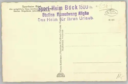 Nesselwang Sportheim Boeck * 1930