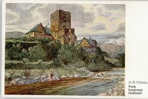 Obernhof Lahn Burg Langenau KuenstlerR. Schulze *