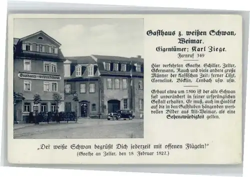 Weimar Thueringen Weimar Gasthaus zum weissen Schwan * / Weimar /Weimar Stadtkreis