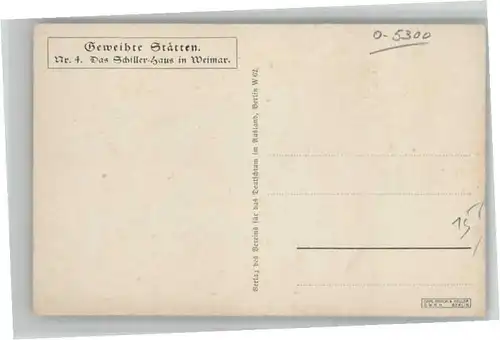 Weimar Thueringen Weimar Schillerhaus * / Weimar /Weimar Stadtkreis