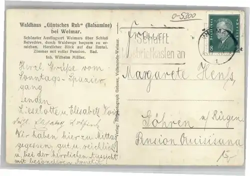 Weimar Thueringen Weimar Waldhaus Guentsches Ruh x / Weimar /Weimar Stadtkreis