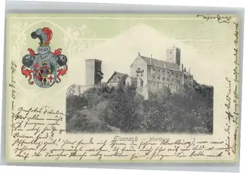 Eisenach Thueringen Wappen Praegedruck Wartburg x