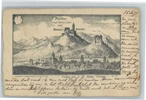 Nassau Lahn Nassau nach Merian 1640 x / Nassau /Rhein-Lahn-Kreis LKR