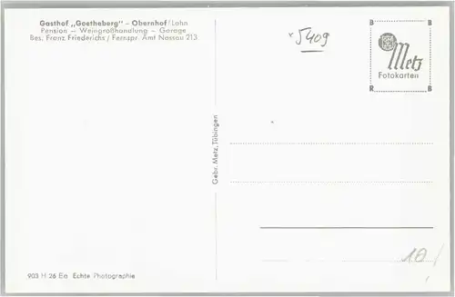 Obernhof Lahn Gasthof Goetheberg *