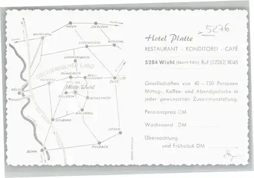 Wiehl Gummersbach Wiehl Hotel Cafe Platte * / Wiehl /Oberbergischer Kreis LKR