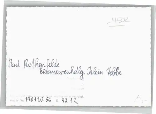 Bad Rothenfelde Eisenwarenhandlung Klein-Tebbe *