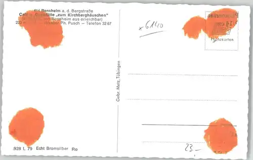 Bensheim Cafe Gaststaette zum Kirchberghaeuschen *