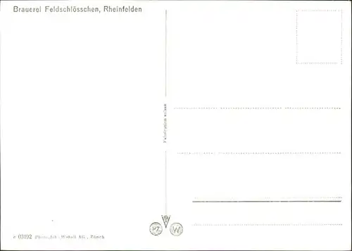 Rheinfelden AG Brauerei Feldschloesschen  / Rheinfelden /Bz. Rheinfelden