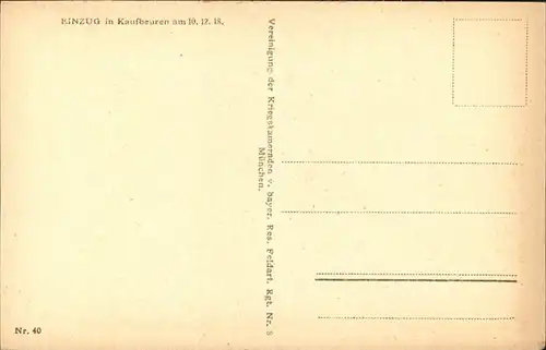 Kaufbeuren einzug in Kaufbeuren 1918 / Kaufbeuren /Kaufbeuren Stadtkreis