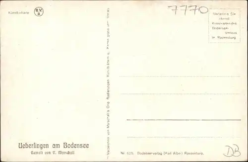 ueberlingen Bodensee Kuenstlerkarte von V. Marschall / ueberlingen /Bodenseekreis LKR