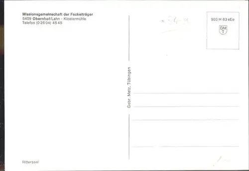 Obernhof Lahn Klostermuehle Missionsgemeinschaft Fackeltraeger / Obernhof /Rhein-Lahn-Kreis LKR