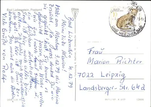 Bad Liebenstein Postamt / Bad Liebenstein /Wartburgkreis LKR