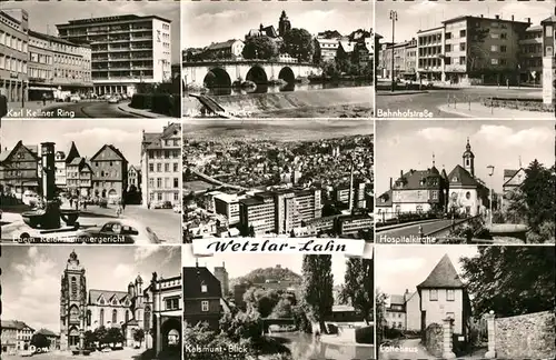 Wetzlar Dom Lottehaus Alte Lahnbruecke Hospitalkirche / Wetzlar /Lahn-Dill-Kreis LKR