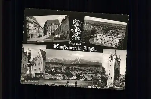 Kaufbeuren Rathaus Neptunbrunnen Fuenfkopfturm / Kaufbeuren /Kaufbeuren Stadtkreis