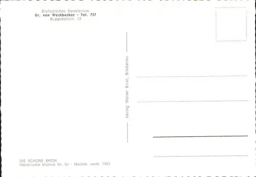 Bad Brueckenau Biolog. Sanatorium
Dr. von Weckbecker / Bad Brueckenau /Bad Kissingen LKR