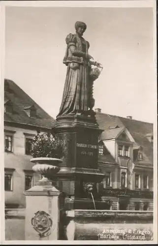 Annaberg-Buchholz Erzgebirge Barbara Uttmann Brunnen / Annaberg /Erzgebirgskreis LKR