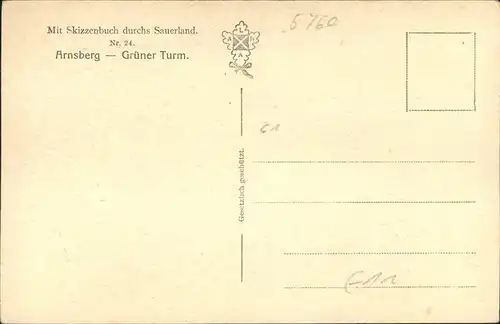 Arnsberg Westfalen Gruener Turm / Arnsberg /Hochsauerlandkreis LKR