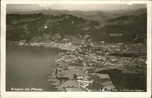 Bregenz Vorarlberg Fliegeraufnahme Pfaender / Bregenz /Rheintal-Bodenseegebiet