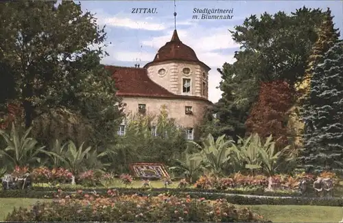 Zittau Stadtgaertnerei Blumenuhr / Zittau /Goerlitz LKR