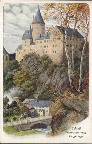 Schwarzenberg Erzgebirge Schloss Schwarzenberg / Schwarzenberg /Erzgebirgskreis LKR