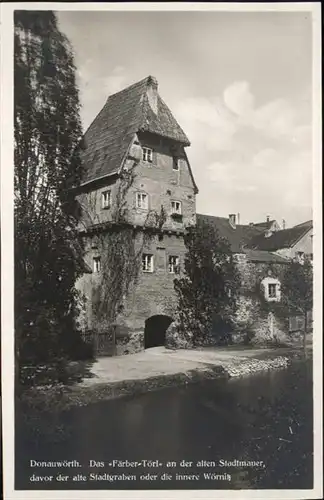 Donauwoerth Faerber-Toerl, innere Woernitz
Alte Stadtmauer, alter Stadtgraben / Donauwoerth /Donau-Ries LKR