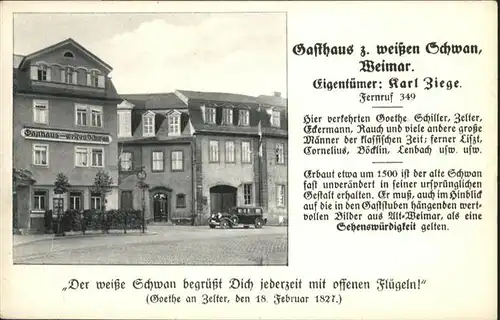 Weimar Thueringen Gasthaus weisser Schwan / Weimar /Weimar Stadtkreis