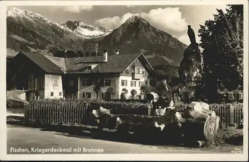 Fischen Allgaeu Kriegerdenkmal Brunnen / Fischen i.Allgaeu /Oberallgaeu LKR