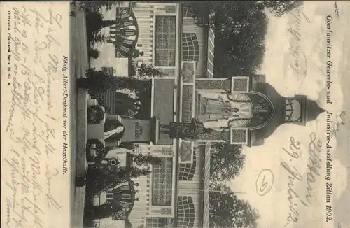 Zittau Koenig Albert Denkmal Haupthalle Oberlausitzer Gewerbeausstellung x