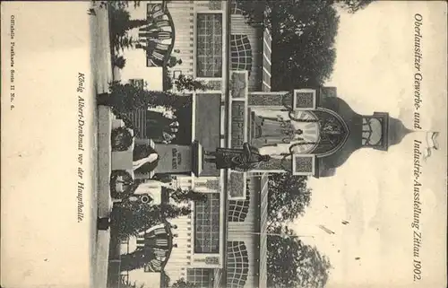 Zittau Koenig Albert Denkmal Haupthalle Oberlausitzer Gewerbeausstellung *