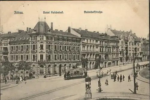 Zittau Hotel Reichshof Bahnhofstrasse Strassenbahn x