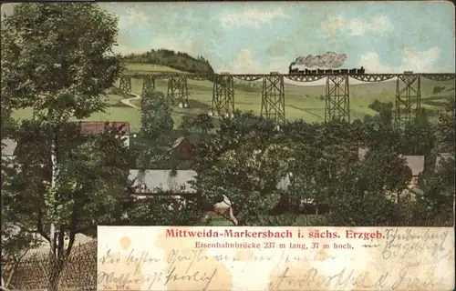 Mittweida Markersbach Eisenbahnbruecke Zug x