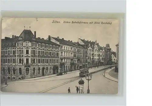 Zittau Bahnhofstrasse Hotel Reichshof Strassenbahn x