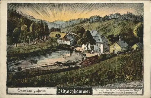 Schwarzenberg Erzgebirge Genesungsheim Nitzschhammer Teich Pferd x