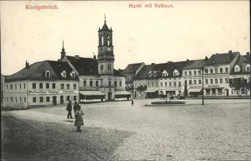 Koenigsbrueck Markt Rathaus  Brunnen Ratskeller Polizei Wache x