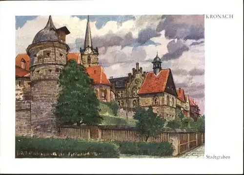 Kronach Oberfranken Stadtgraben Kuenstler Gustaf Luettgens