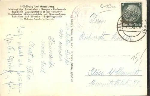 Annaberg-Buchholz Erzgebirge Fliegeraufnahme Poehlberg / Annaberg /Erzgebirgskreis LKR
