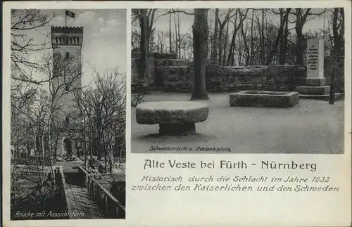 Fuerth Bayern Schwedentisch Gedenkstein Aussichtsturm