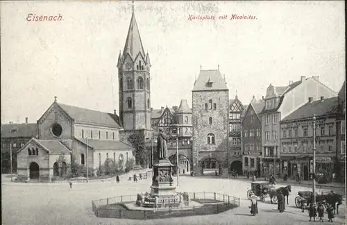 Eisenach Thueringen Karlsplatz Nicolaitor Kutsche